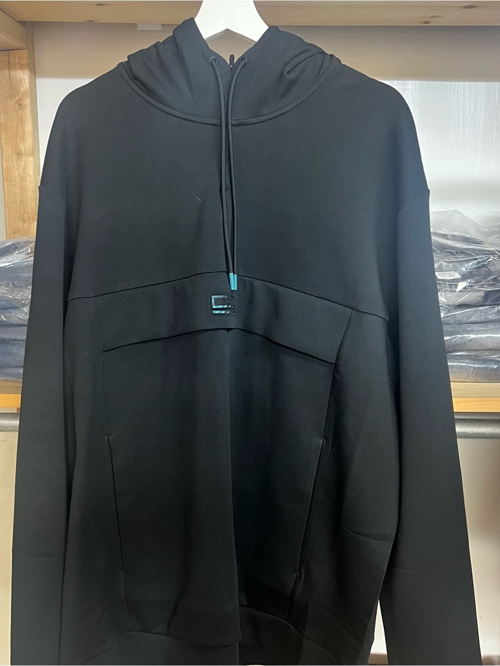 Boss Black Hoodie with Teal Accents